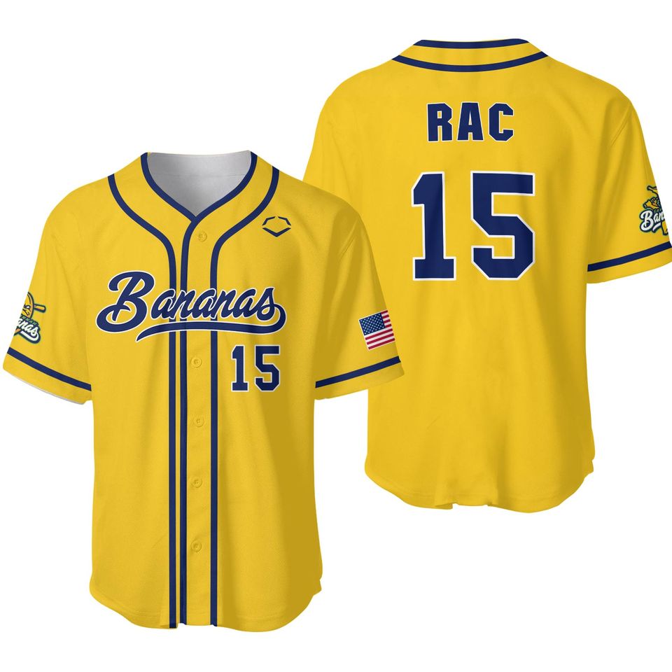 Rac Card Layout New Savannah Bananas #15 Rac Baseball Jersey Gift Fan Men's XS sold by ...