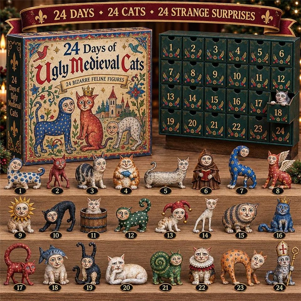 24 Days of Medieval Cat Chaos 2026 Acrylic Advent Calendar sold by ...
