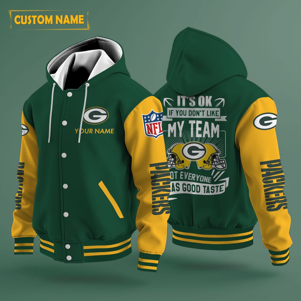Green Bay Packers Hooded Varsity Jacket sold by Symbol Tatum | SKU ...
