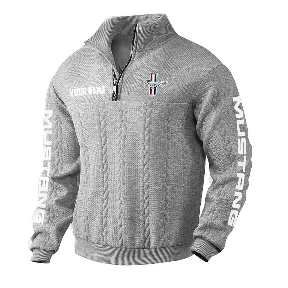 Personalized Mustang Braided Pattern Knitted Sweatshirt sold by ...
