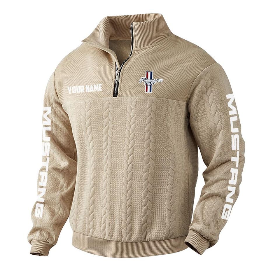 Personalized Mustang Braided Pattern Knitted Sweatshirt sold by ...