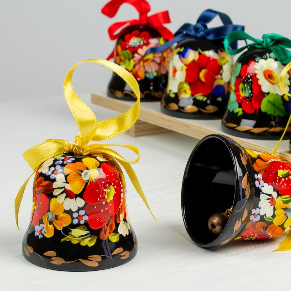Ukrainian Christmas Ornament • Hand Painted Wooden Bell • S131 sold by ...