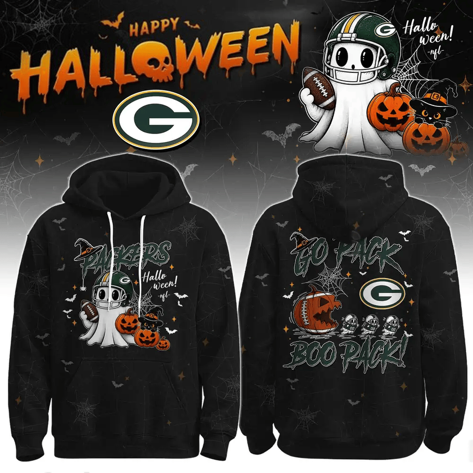 Custom Production Signs Green Bay Football Packers Halloween 3D Hoodie Gift For Him Kids's S ...