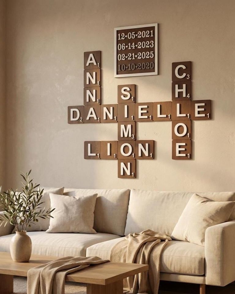 Personalized Family Name Scrabble Wall Art - Housewarming Gift sold by ...