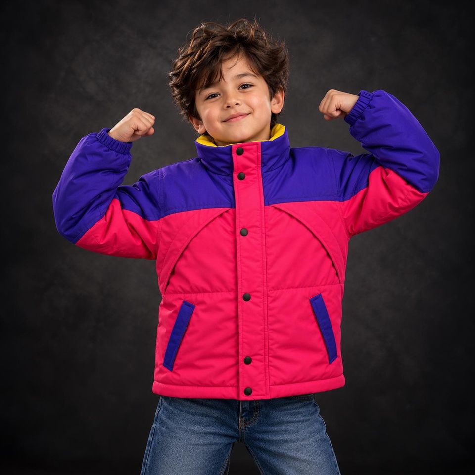 Kids 90s Retro Colorblock Windbreaker, Oliver Tree Inspired Rave Jacket ...