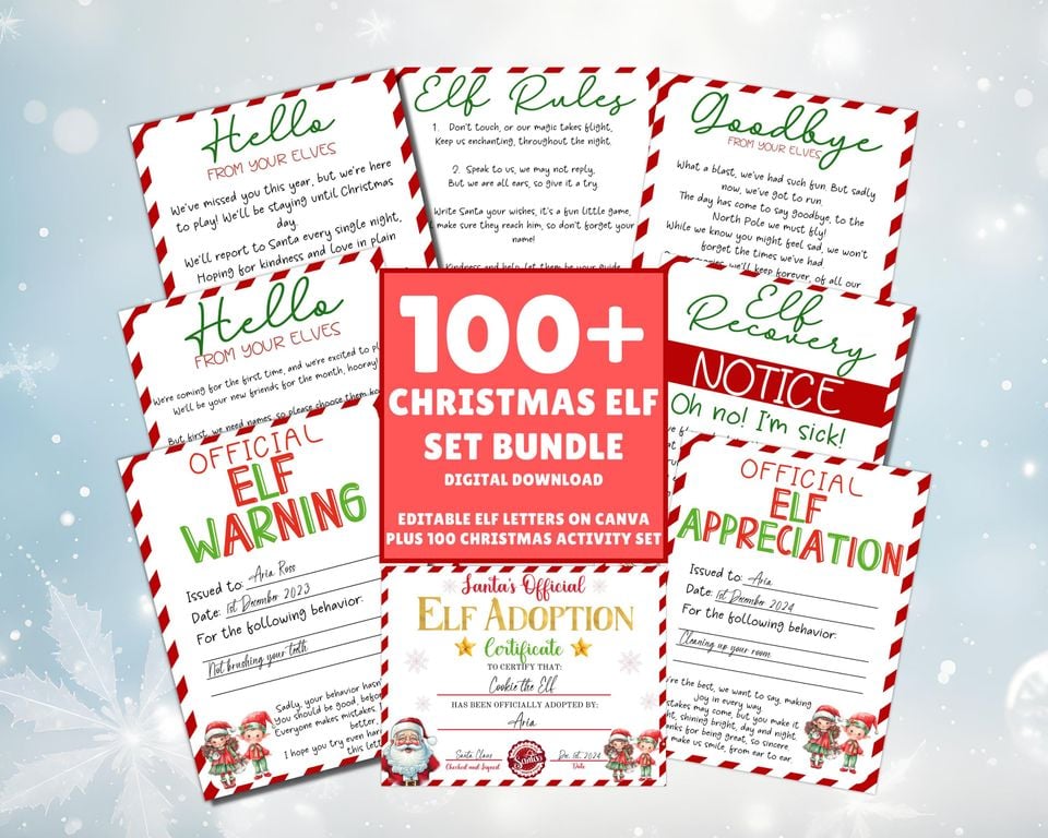 EDITABLE Elf Letters, Elf Welcome Letter, Elf Goodbye Letter, Elf Rules ...