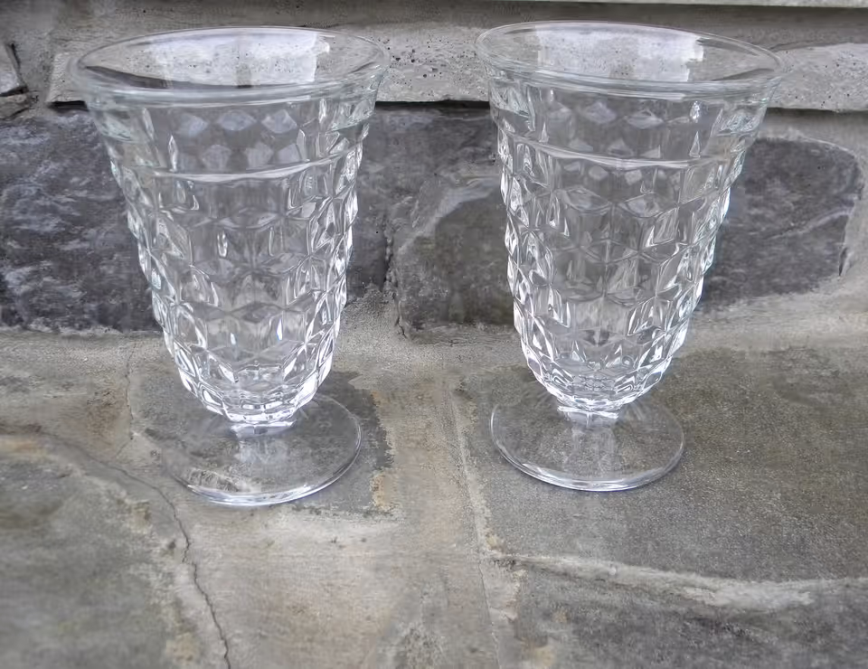 Vintage Fostoria Iced Tea Glasses / American Clear Pattern / Set of 2 ...
