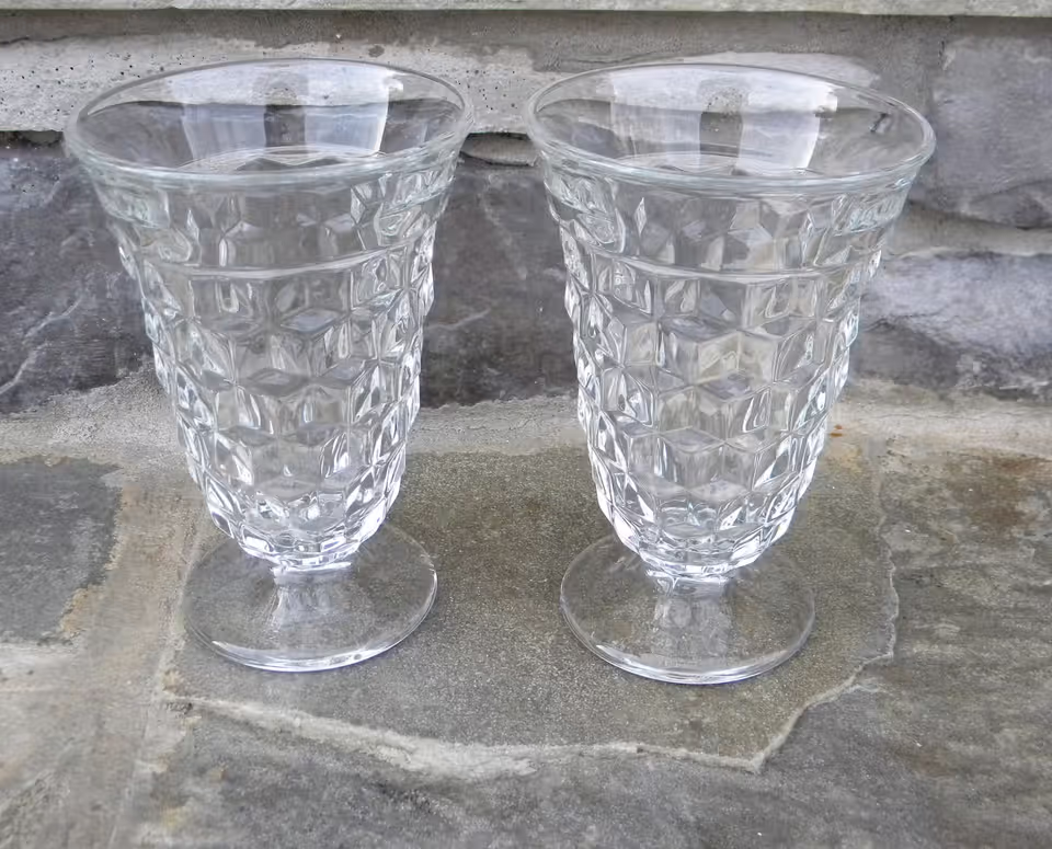 Vintage Fostoria Iced Tea Glasses / American Clear Pattern / Set of 2 ...
