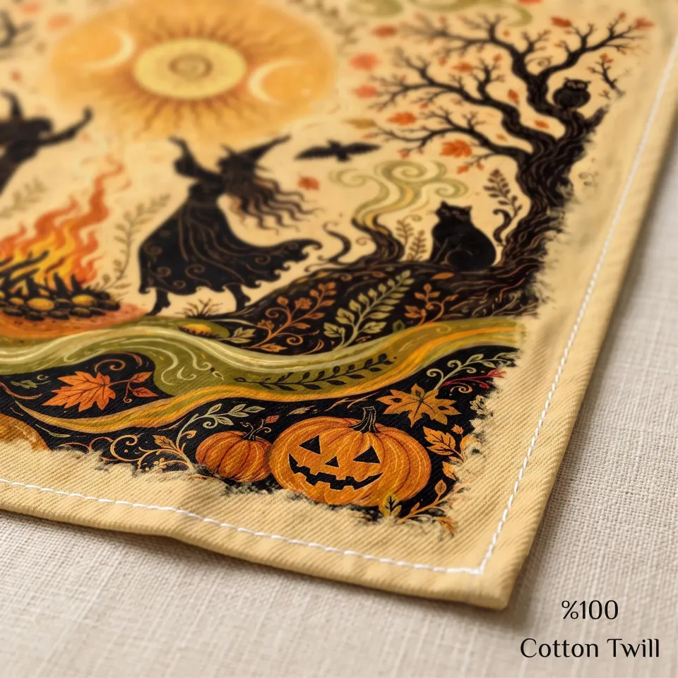 Samhain Altar Cloth | Dancing Witches Folk Art Tapestry | Pagan ...