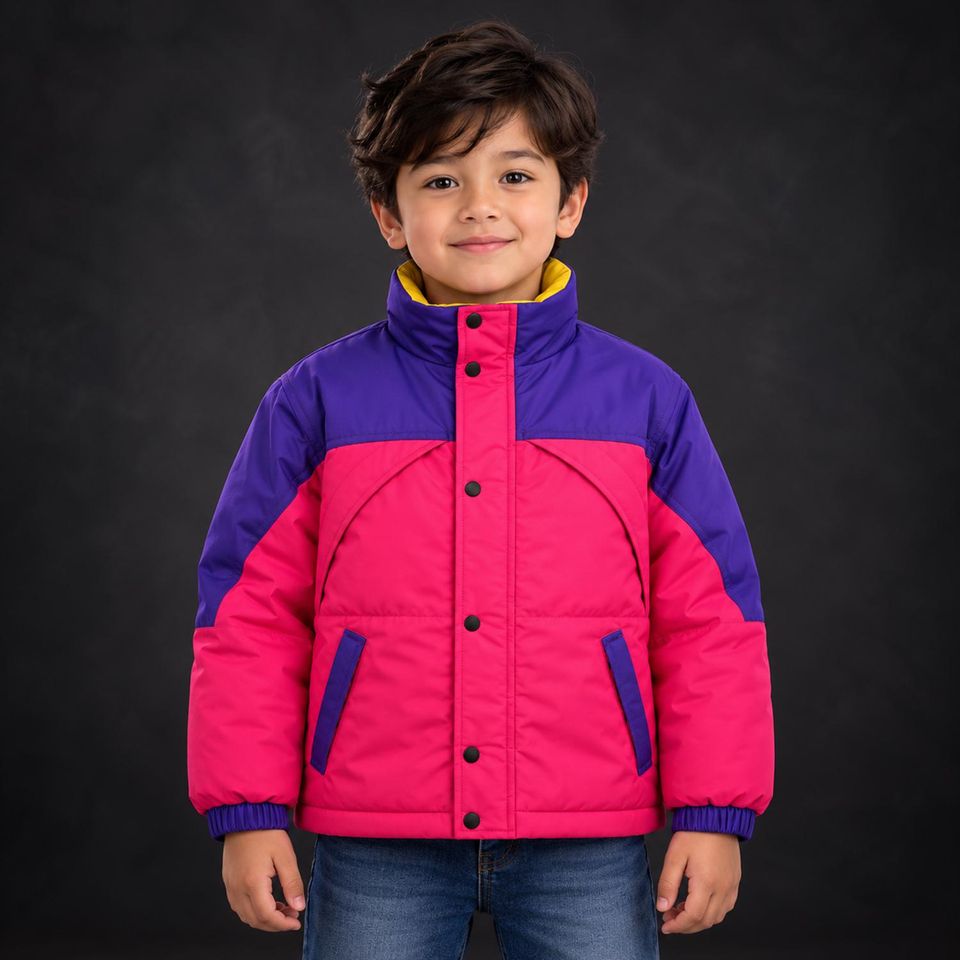 Kids 90s Retro Colorblock Windbreaker, Oliver Tree Inspired Rave Jacket ...