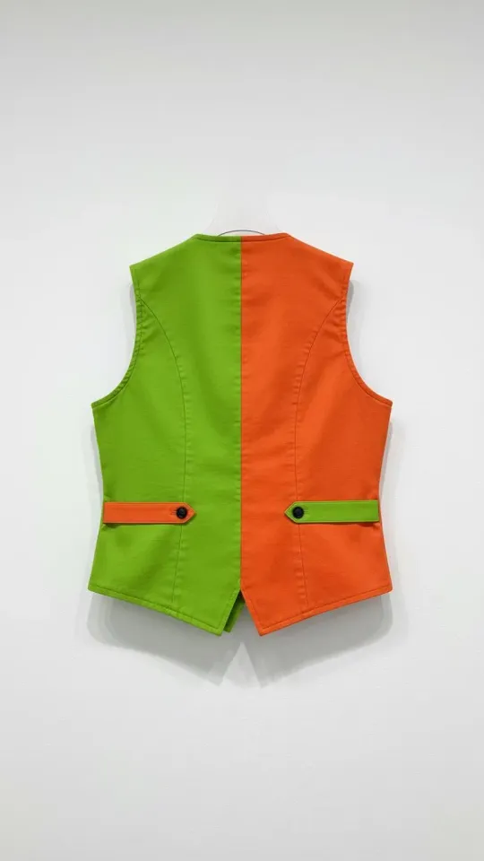 Flowery Inspired Cosplay Vest, Green and Orange Character Waistcoat ...