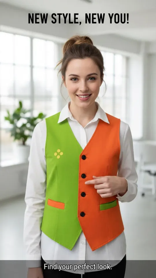Flowery Inspired Cosplay Vest, Green and Orange Character Waistcoat ...