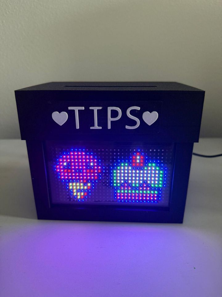 Programmable LED Tip Jar Box – Custom Message Digital Jar, Bluetooth ...