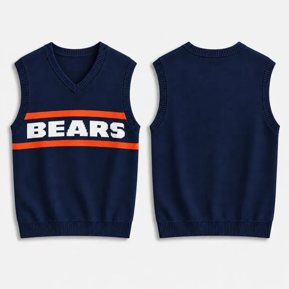 Mike Ditka Chicago Bears Sweater Vest, Wool Ugly Sweater Football Gift ...